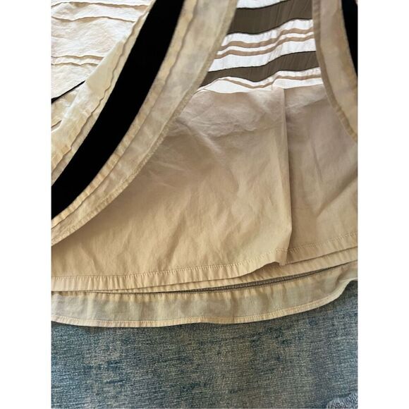 Ann Taylor Loft Beige Black Stripe A Line Skirt Size 2 - Picture 4 of 7